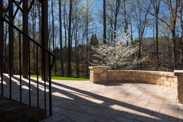 istock Backyard View with Concrete Pavers in the Springtime 2144609647