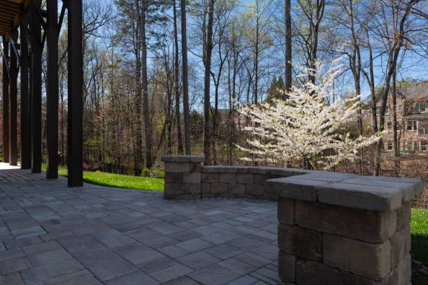 istock Backyard View with Concrete Pavers in the Springtime 2144609648