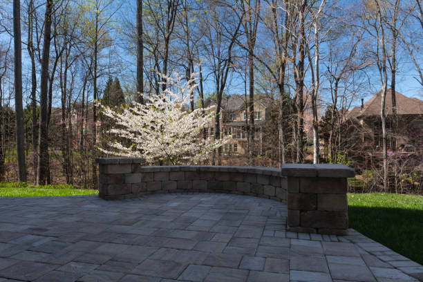istock Backyard View with Concrete Pavers in the Springtime 2144609652