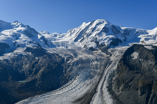 The Karakoram is a mountain range in Kashmir region spanning the borders of Pakistan, China, and India