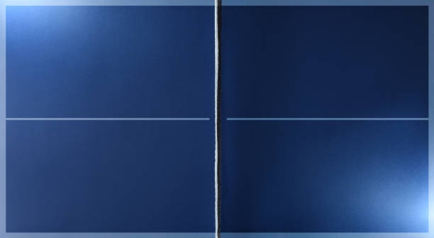 istock Top view of blue ping pong playing surface 2144646672