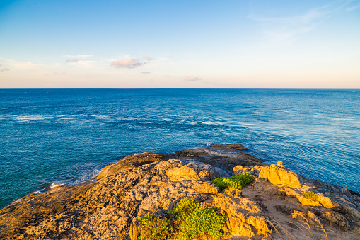 Sunrise colorful morning sky seashore nature landscape