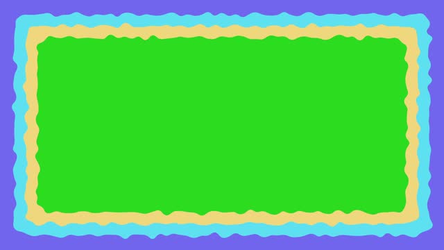 Frame of colorful paper liquid loop animation green screen modern video frame colored motion