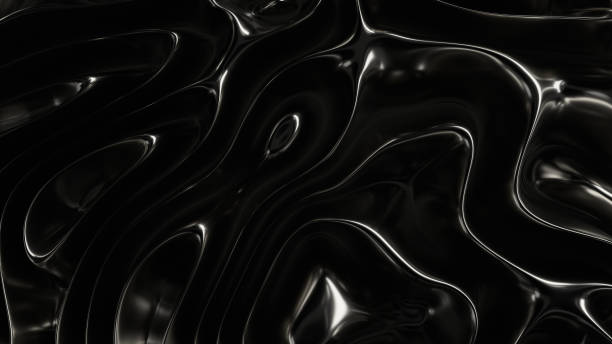 istock Abstract Fluid Art in High Gloss Black Background 2144887904