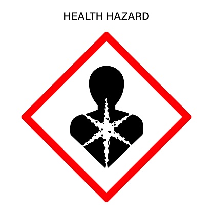 Health hazard warning sign vector. Globally harmonized system hazard pictograms symbol. Warning symbol GHS icon.