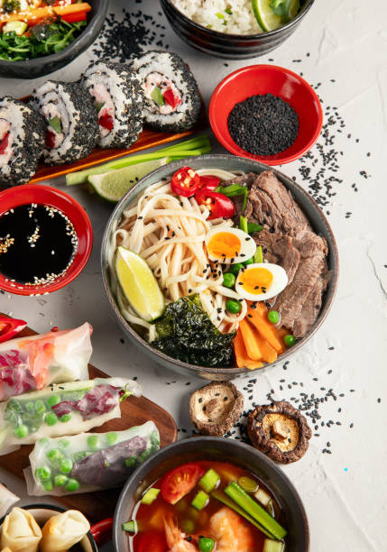 istock Asian food background with various ingredients. 2144965995