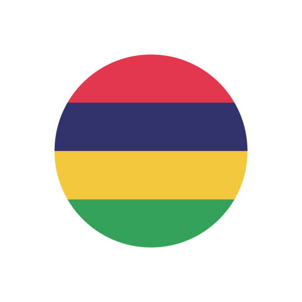 mauritius circle flag. circle icon flag. flag icon. standard color. digital illustration. computer illustration. vector illustration. - golf ball golf curve banner stock illustrations