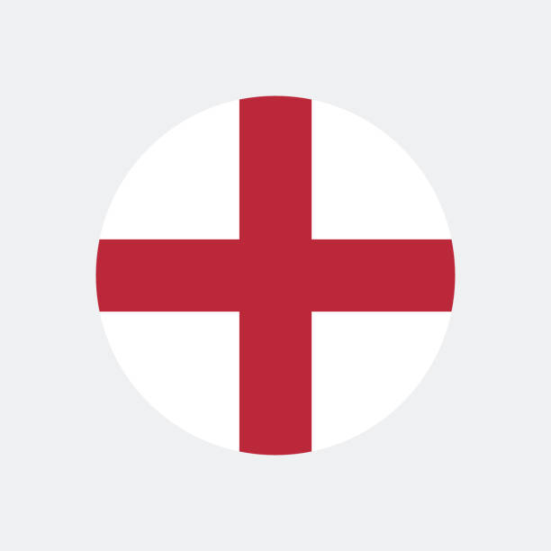 ilustrações, clipart, desenhos animados e ícones de england flag. standard color. circular icon. round flag. digital illustrations. computer illustration. vector illustration. - england map soccer soccer ball