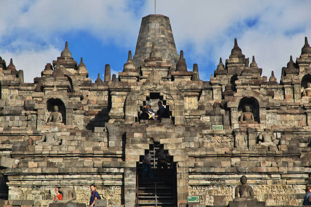 Borobudur, Indonesia - 02 Aug 2016: Borobudur - the great Buddhist temple in Indonesia