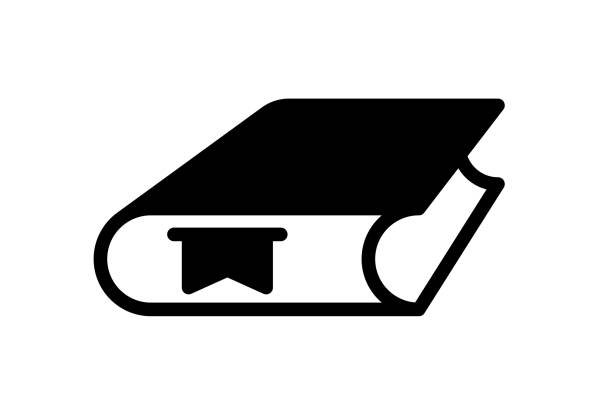 ilustraciones, imágenes clip art, dibujos animados e iconos de stock de icono de libro con trazo editable - glosario ilustraciones