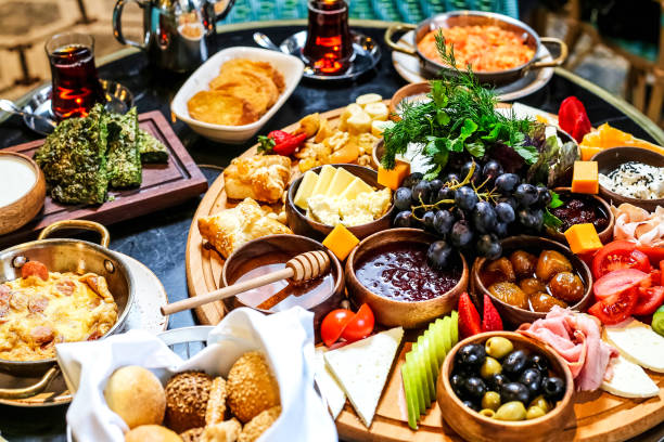 istock Abundant Selection of Various Foods on a Table 2145168638