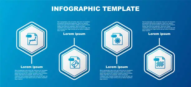 Vector illustration of Set line SVG file document, MSG, MAX and PNG. Business infographic template. Vector