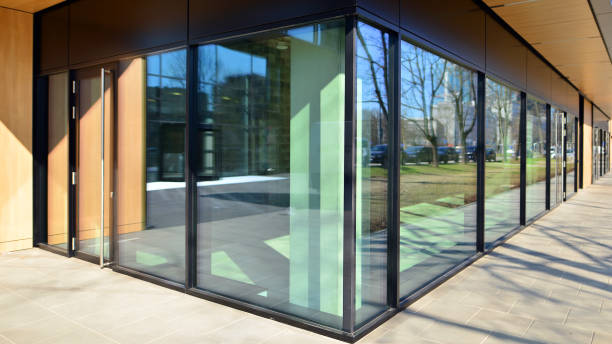 istock Panoramic windows of new commercial premises. 2145175978