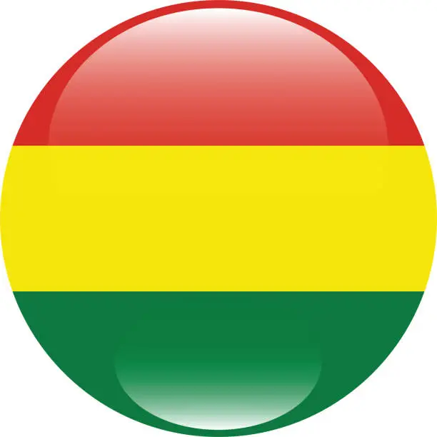 Vector illustration of Bolivia flag. Button flag icon. Standard color. Circle icon flag. Computer illustration. Digital illustration. Vector illustration.