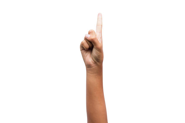 istock Hand raised fist isolated on white background 2145235294