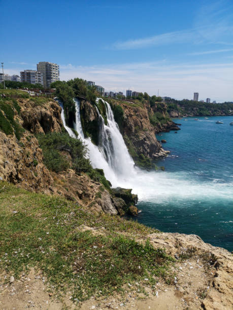 istock Big waterfall from the mountain in nature 2145250156