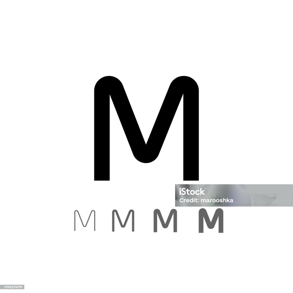 Computer Font M Technical Digital Alphabet Font Letter Set Stock Illustration ...