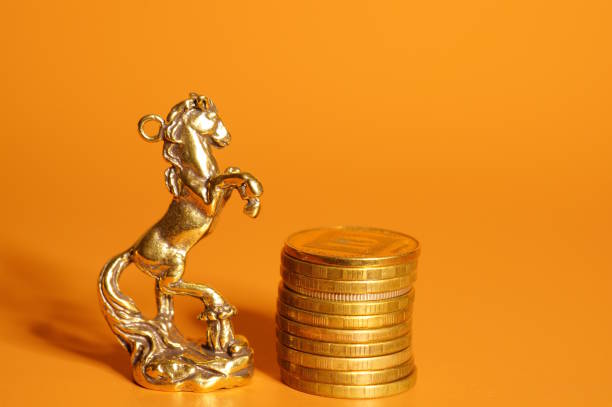 istock A statuette of a metal horse. 2145347198