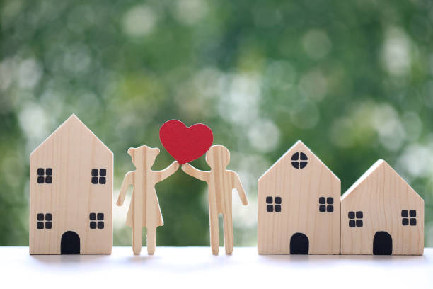 istock Friendship, Two neighbor friendly greeting on natural green background,Friendly relationship with neighbours concept 2145351433
