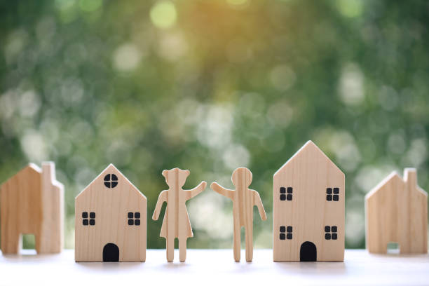 istock Friendship, Two neighbor friendly greeting on natural green background,Friendly relationship with neighbours concept 2145351438