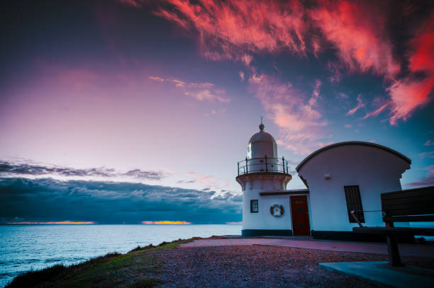 Tacking Point Lighthouse is the thirteenth oldest lighthouse in Australia. The lighthouse is located in the picturesque coastal town of Port Macquarie, New South Wales, and sits atop a rocky headland that offers stunning panoramic views along Australia’s Mid-North Coast.