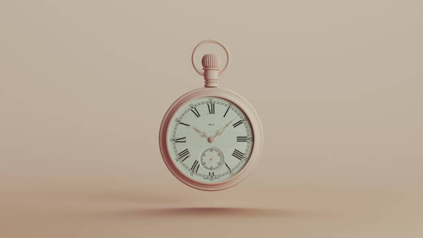 istock Pocket watch clock time old neutral backgrounds soft tones beige brown background pottery 2145382124