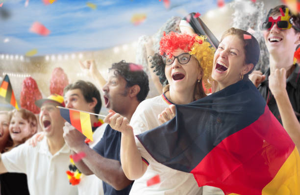 istock Germany football team supporter on stadium. 2145398330