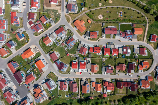 istock Red roof houses from above 2145470712