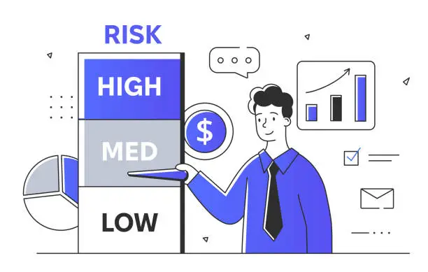 Vector illustration of Trade risks vector simple