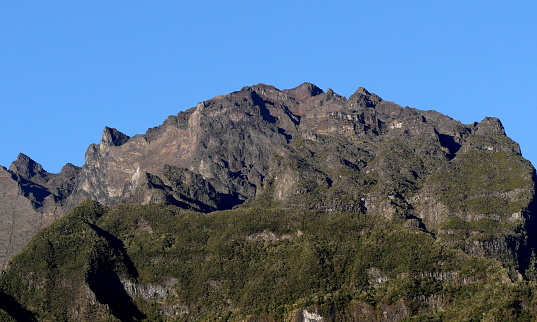 the Piton des Neiges summit seen from Cilaos, Reunion, France