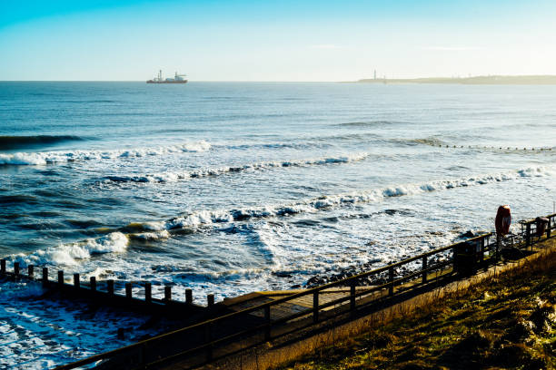 Promenade looking out to the North Sea at Aberdeen, Scotland.