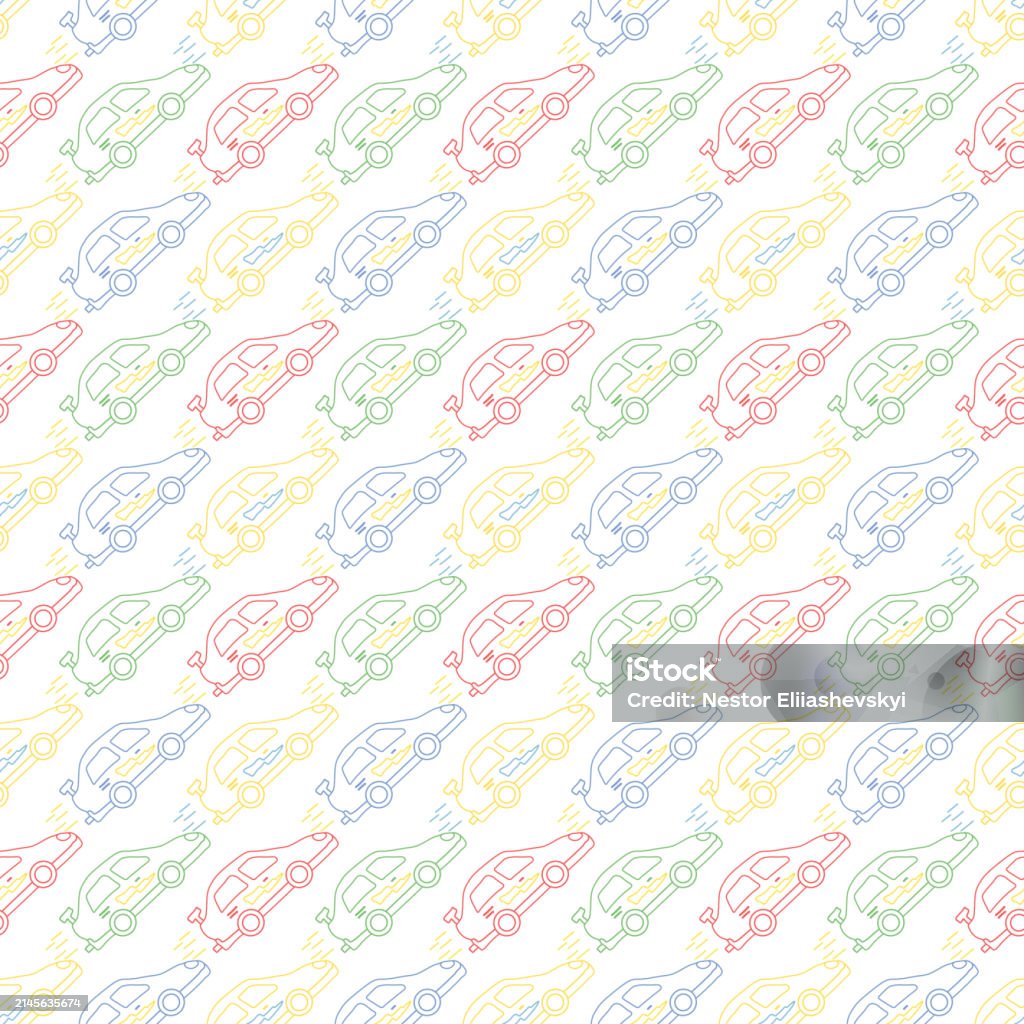 Random Patterns Car Seamless Car Pattern Cartoon Car Background Racing Illustration Stock ...