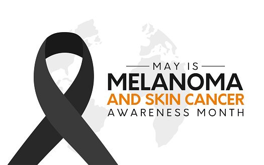 Melanoma and Skin Cancer Awareness Month card, May. Vector illustration