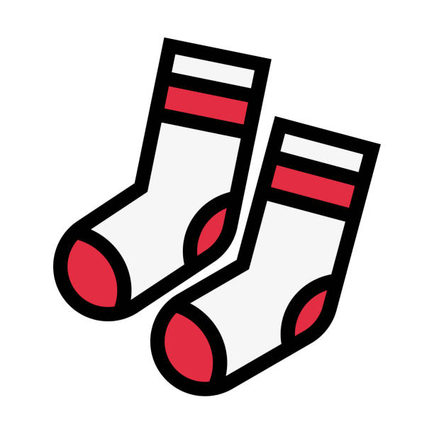Flat design pair of socks icon. Vector. Flat design pair of socks icon. Editable vector. fashion designer logos images stock illustrations
