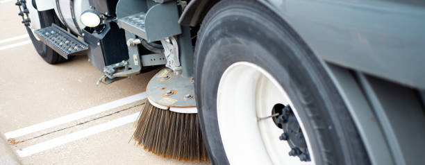 istock Panorama angle gutter broom rotatilt feature angle suit road profile camber, modern sweeper truck, steel plate disc, hydraulic trailing arm adjust to variable surfaces, curbs street sweeping 2145705086