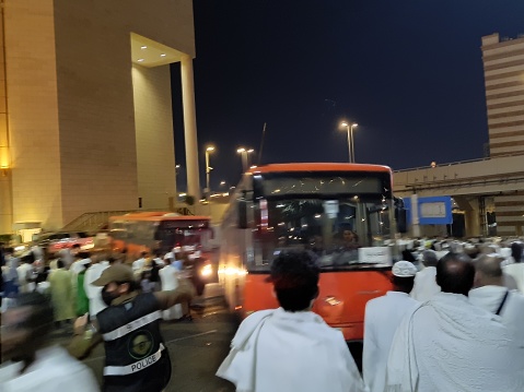 Pilgrims from all over the world are returning from Muhammed Bin Salman Street after offering night prayers at Masjid Al Haram on the 27th night of Ramadan.