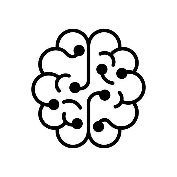 Pixel Perfect Vector Line Icon for Neuroscience Pixel Perfect Vector Line Icon for Neuroscience neural axon stock illustrations