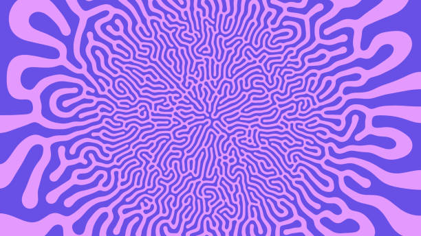 Violet Purple Psychedelic Acid Trip Vector Unusual Creative Abstract Background Violet Purple Psychedelic Acid Trip Vector Unusual Creative Abstract Background. Radial Crazy Structure Bizarre Vibrant Abstraction Wide Wallpaper Mushroom Hallucination Effect Trippy Art Illustration acid stock illustrations