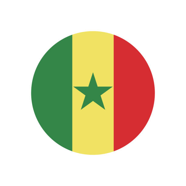 senegal flag. circle icon flag. standard color. button flag icon. digital illustration. computer illustration. vector illustration. - push button button textile backgrounds点のイラスト素材／クリップアート素材／マンガ素材／アイコン素材