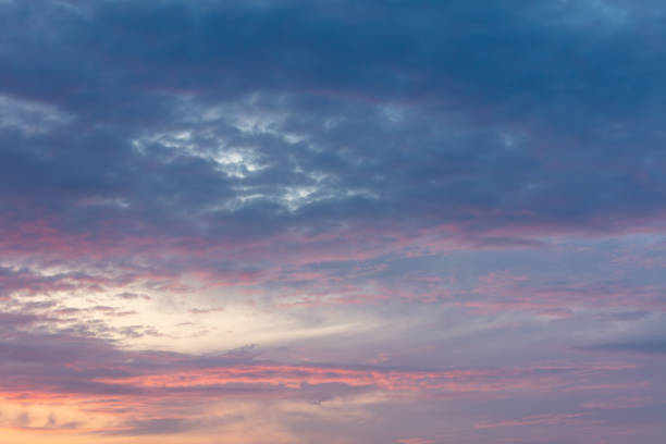 istock Pink blue clouds at sunset as background 2145967592