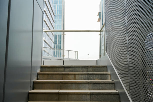 Stairs leading to the office building