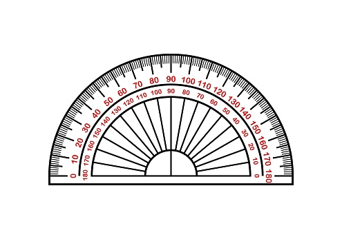 Portractor Ruler Vector Illustration Of A Protractor Ruler On White Background Stock ...