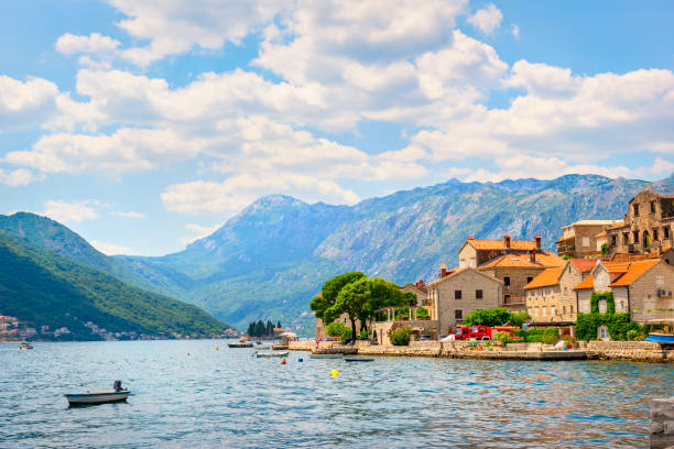 Sunny day in Perast Sunny day in Perast, famous small town in Montenegro montenegro stock pictures, royalty-free photos & images