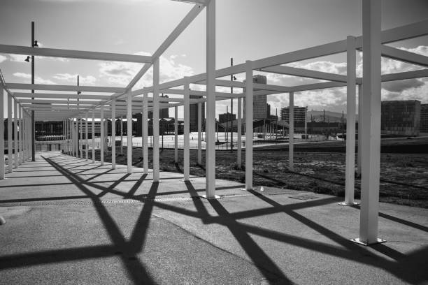 Architecture, Barcelona, Forum of cultures, Photovoltaic pergola, Pedestrian bridge