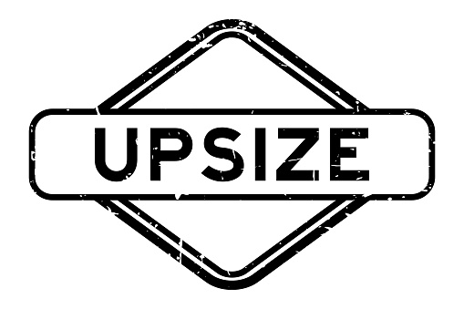 Grunge black upsize word rubber seal stamp on white background