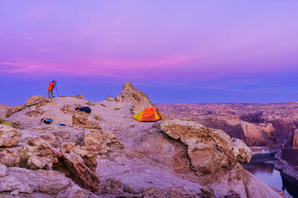 istock Landscape Photographer Backpacker Above Lake Powell 2146184830