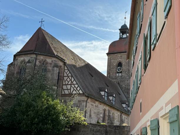 istock Beautiful houses in the old town. Old German architecture. top view from drone. selective focus 2146192130