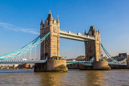 View at Tower Bridge in London in a beautiful summer day, England, United Kingdom