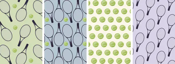 Vector illustration of A set of posters on the theme of tennis.