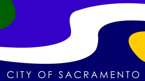 Vector illustration of Flag of Sacramento, California